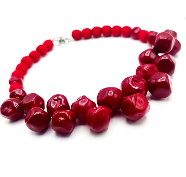 Collana in vetro soffiato RUGIADA rosso ciliegia